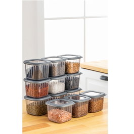 Hermia Set de 12 Cajas de Almacenaje Antracita